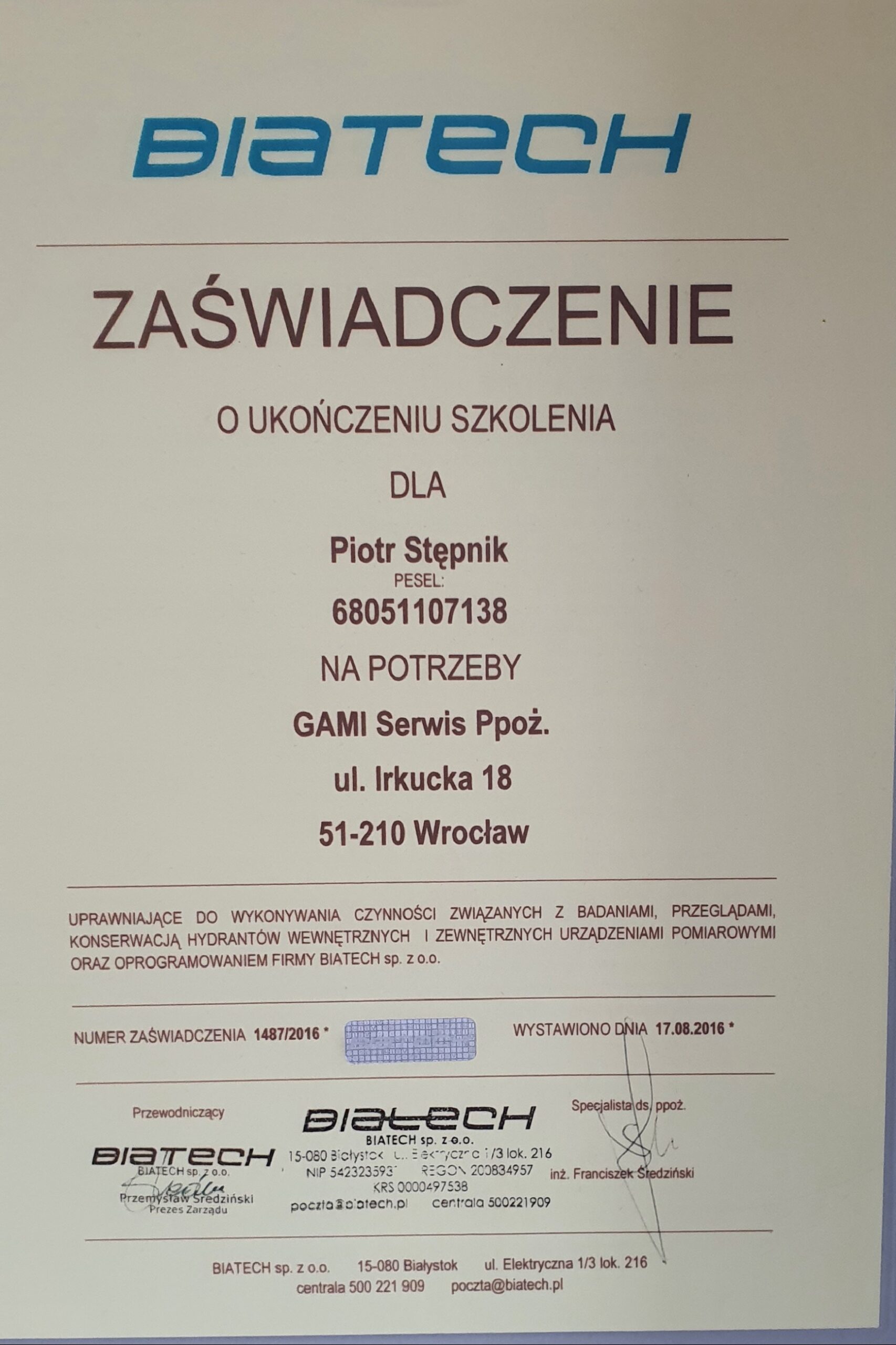 BIATECH Piotr Stępnik 2016